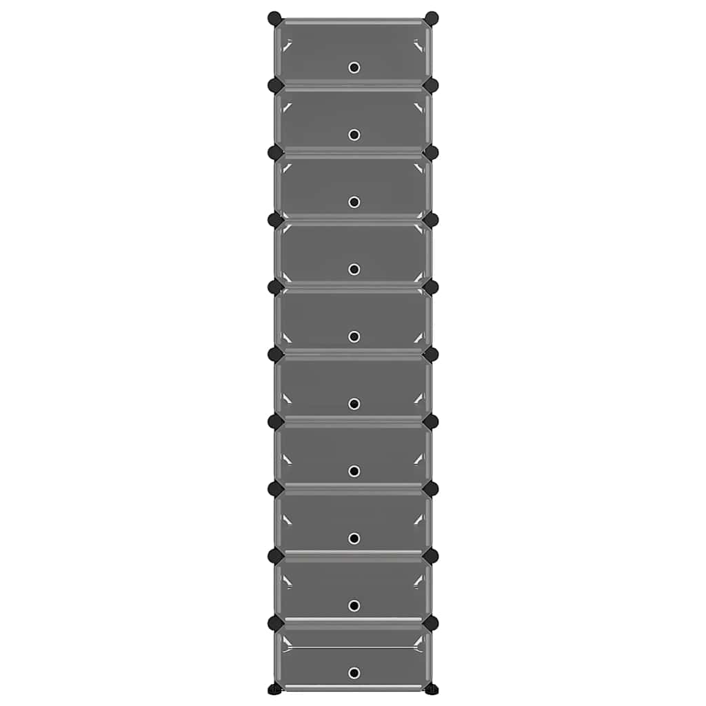 Vidaxl schoenenrek 44x32x174 cm polypropeen zwart