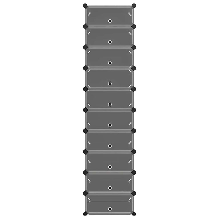 Vidaxl schoenenrek 44x32x174 cm polypropeen zwart