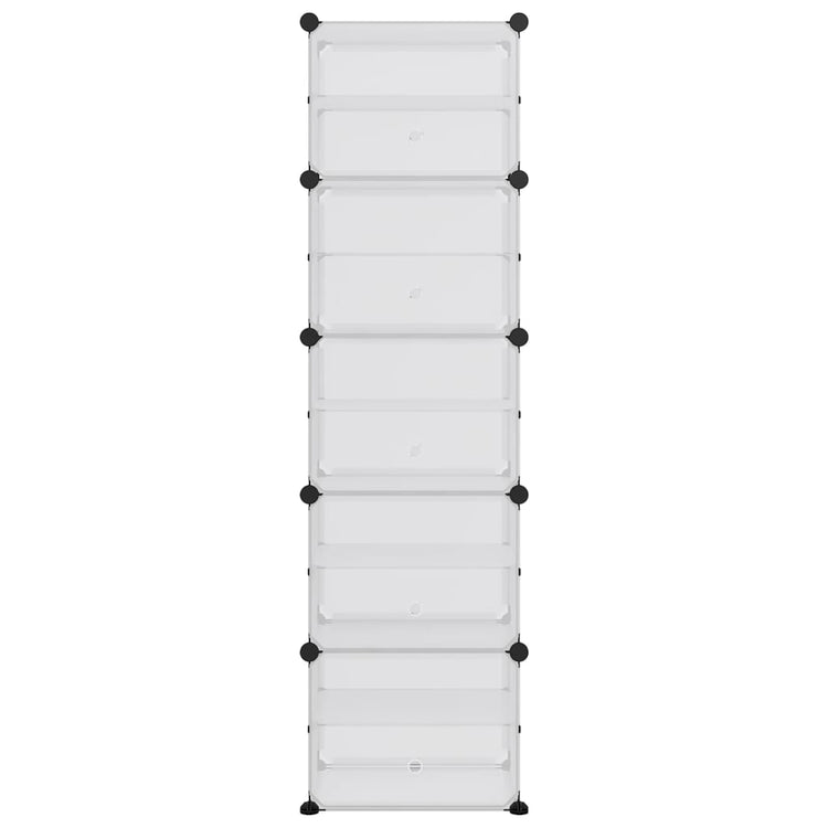 Vidaxl schoenenrek 44x31,5x153,5 cm polypropeen transparant
