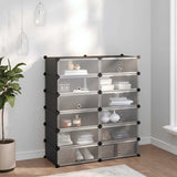 Vidaxl schoenenrek 94,5x36,5x106 cm polypropeen zwart - afbeelding 1
