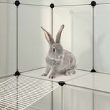 Vidaxl dierenhok klein 142x74x93 cm polypropeen en staal transparant - afbeelding 3