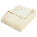 Vidaxl deken 130x170 cm polyester crèmekleurig - afbeelding 3