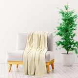 Vidaxl deken 130x170 cm polyester crèmekleurig - afbeelding 1