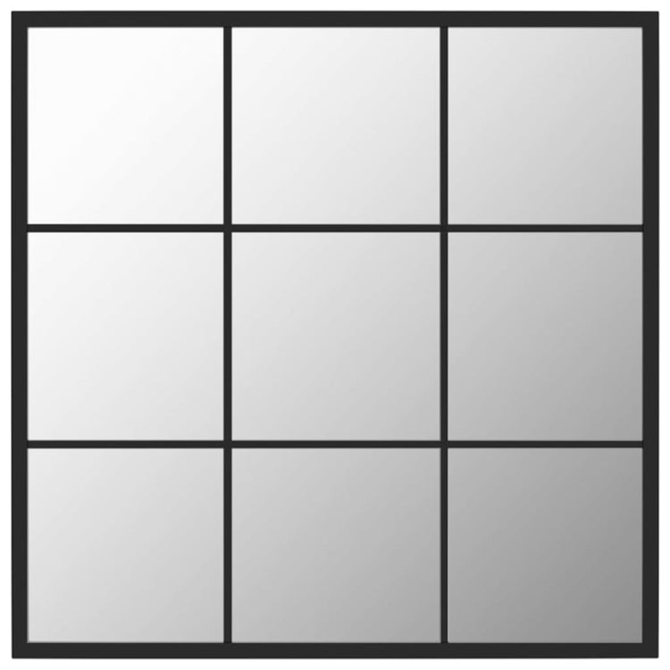 Vidaxl wandspiegel 60x60 cm metaal zwart