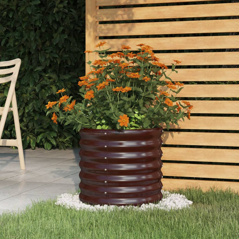 Vidaxl plantenbak 40x40x36 cm gegalvaniseerd staal bruin