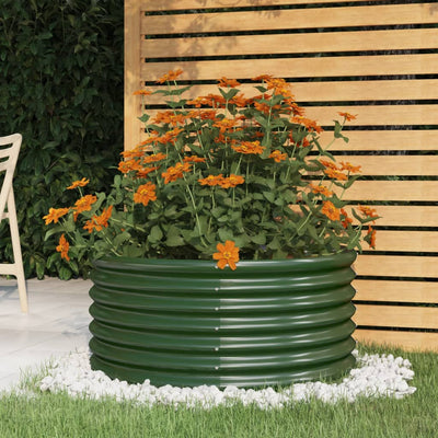 Vidaxl plantenbak 80x80x36 cm gegalvaniseerd staal groen
