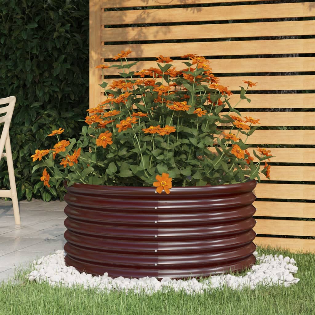 Vidaxl plantenbak 80x80x36 cm gegalvaniseerd staal bruin