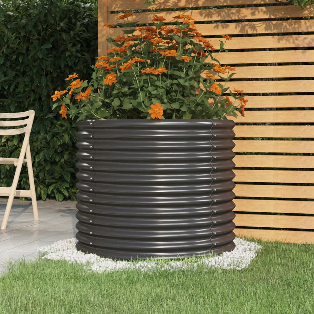 Vidaxl plantenbak 80x80x68 cm gegalvaniseerd staal antracietkleurig