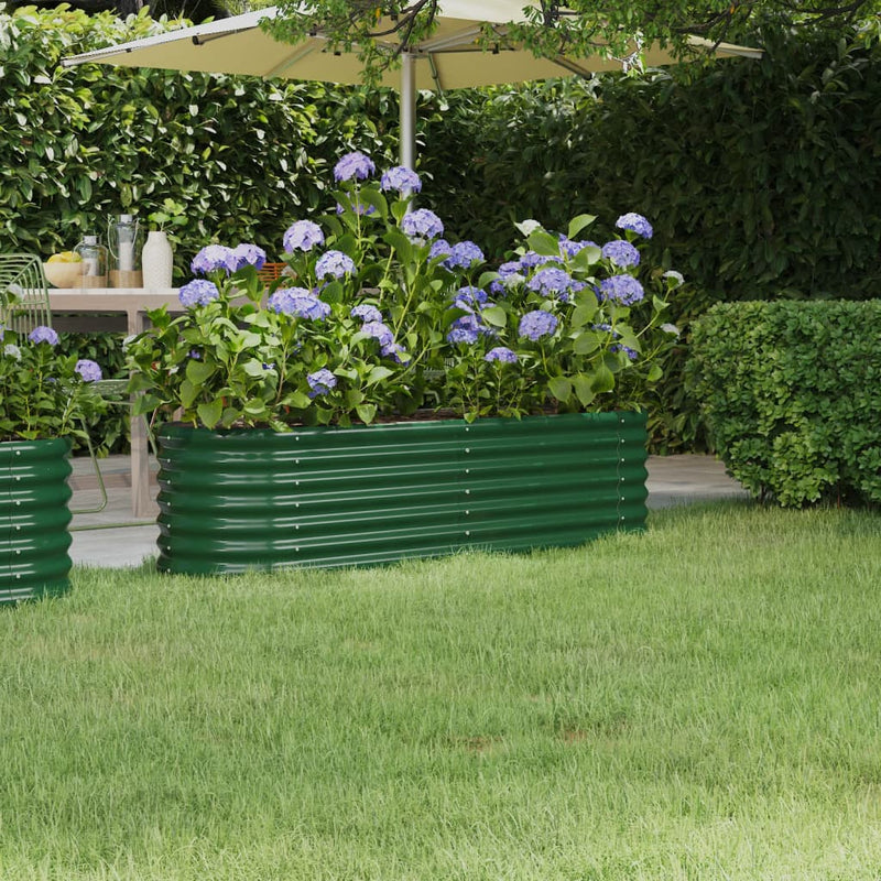 Vidaxl plantenbak 152x40x36 cm gegalvaniseerd staal groen