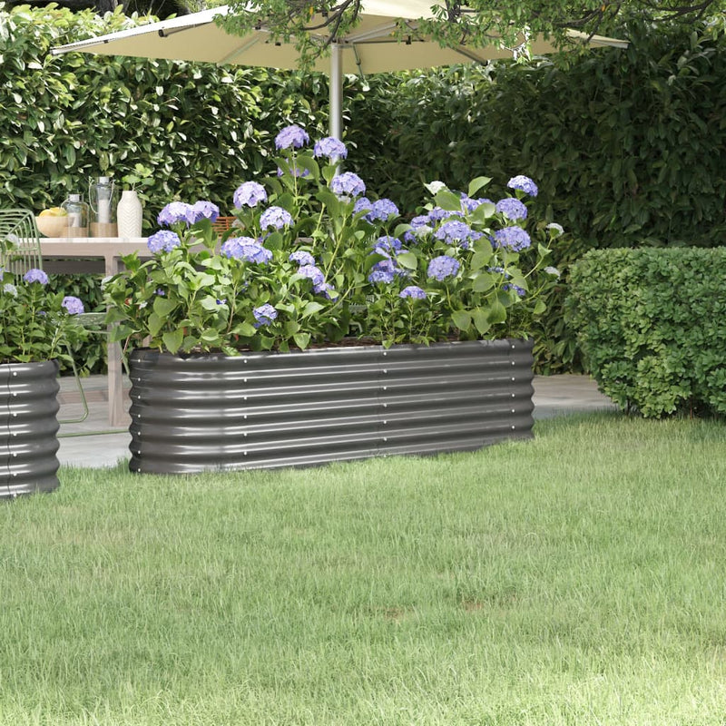 Vidaxl plantenbak 152x40x36 cm gegalvaniseerd staal grijs