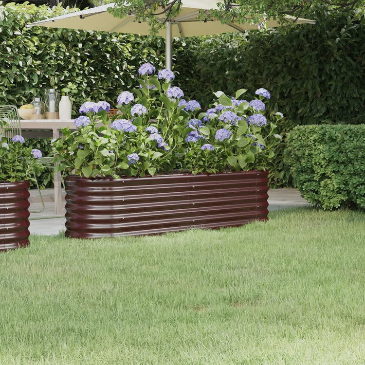 Vidaxl plantenbak 152x40x36 cm gegalvaniseerd staal bruin