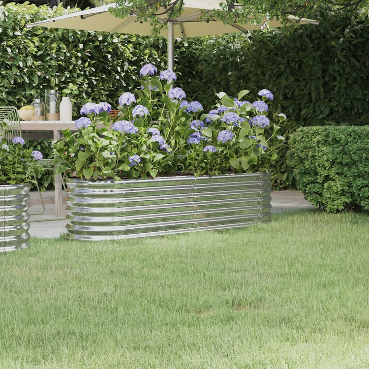 Vidaxl plantenbak 152x40x36 cm gegalvaniseerd staal zilverkleurig
