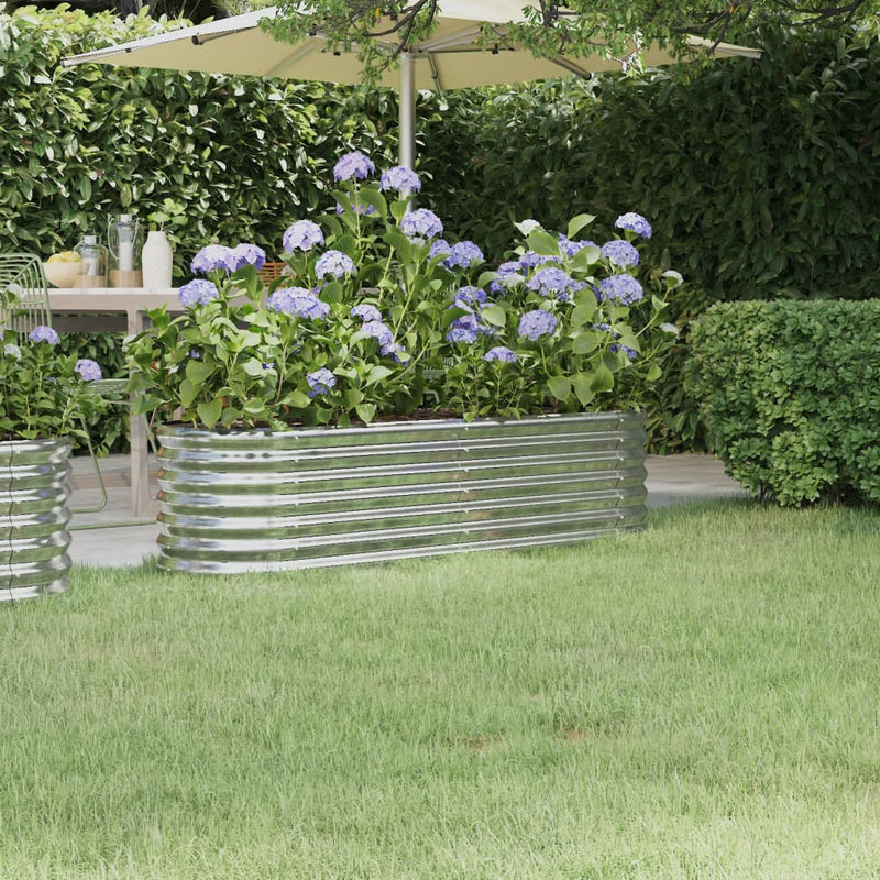 Vidaxl plantenbak 152x40x36 cm gegalvaniseerd staal zilverkleurig
