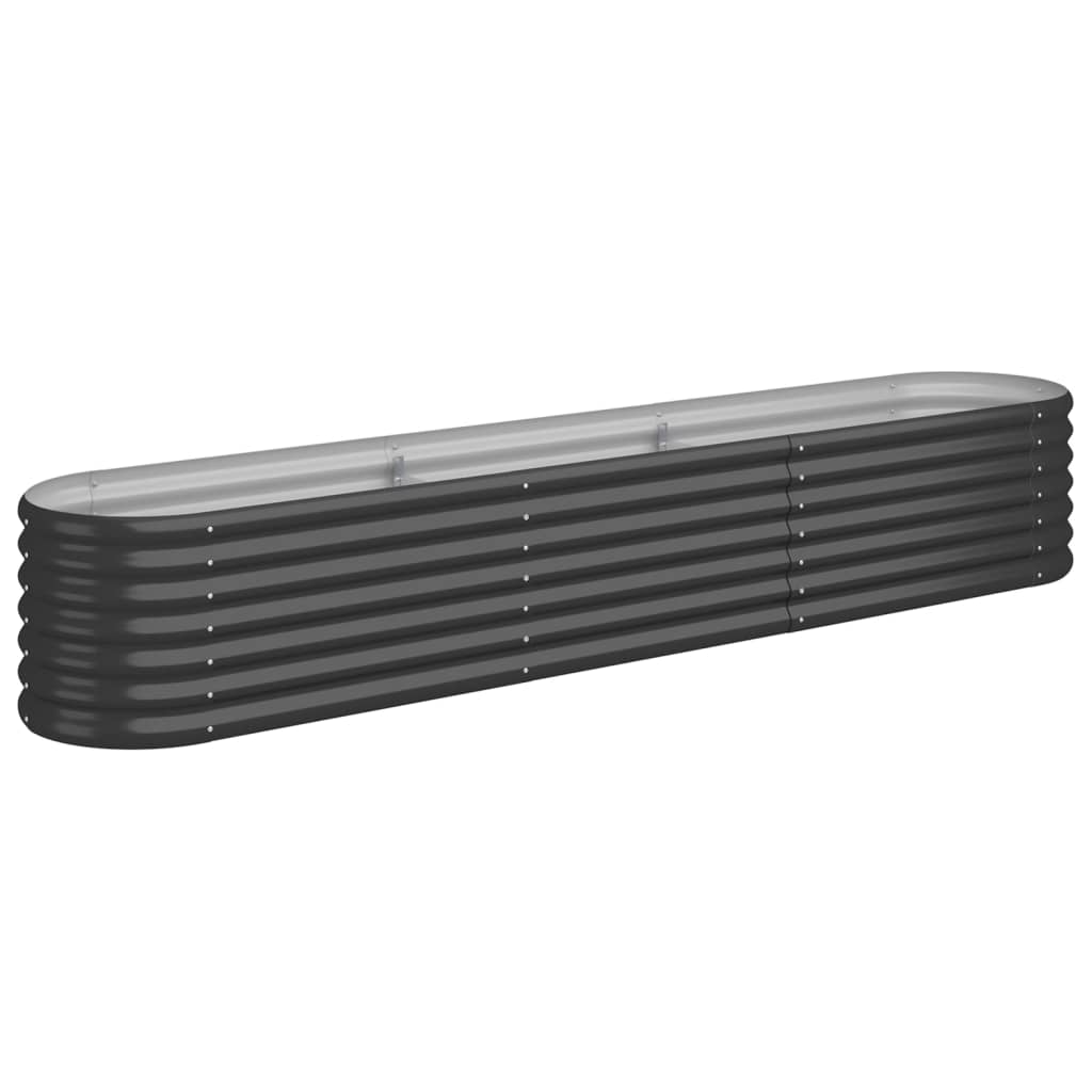 Vidaxl plantenbak 224x40x36 cm gegalvaniseerd staal antracietkleurig