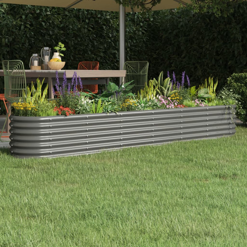 Vidaxl plantenbak 260x40x36 cm gegalvaniseerd staal grijs