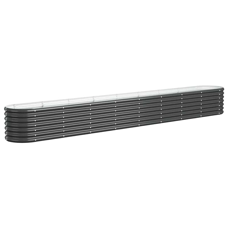 Vidaxl plantenbak 332x40x36 cm gegalvaniseerd staal antracietkleurig
