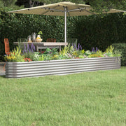 Vidaxl plantenbak 332x40x36 cm gegalvaniseerd staal zilverkleurig - afbeelding 1