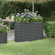 Vidaxl plantenbak 114x40x68 cm gegalvaniseerd staal antracietkleurig - afbeelding 1