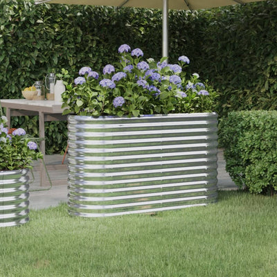 Vidaxl plantenbak 114x40x68 cm gegalvaniseerd staal zilverkleurig