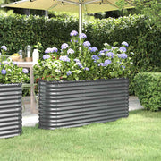 Vidaxl plantenbak 152x40x68 cm gegalvaniseerd staal antracietkleurig - afbeelding 1