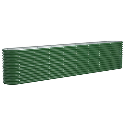 Vidaxl plantenbak 332x40x68 cm gepoedercoat staal groen