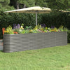 Vidaxl plantenbak 332x40x68 cm gegalvaniseerd staal grijs