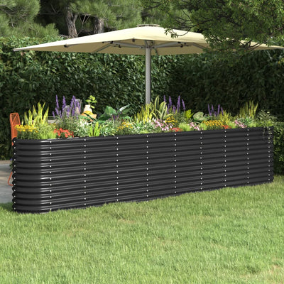 Vidaxl plantenbak 332x40x68 cm gegalvaniseerd staal antracietkleurig