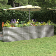 Vidaxl plantenbak 332x40x68 cm gegalvaniseerd staal zilverkleurig - afbeelding 1