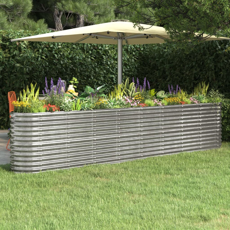 Vidaxl plantenbak 332x40x68 cm gegalvaniseerd staal zilverkleurig
