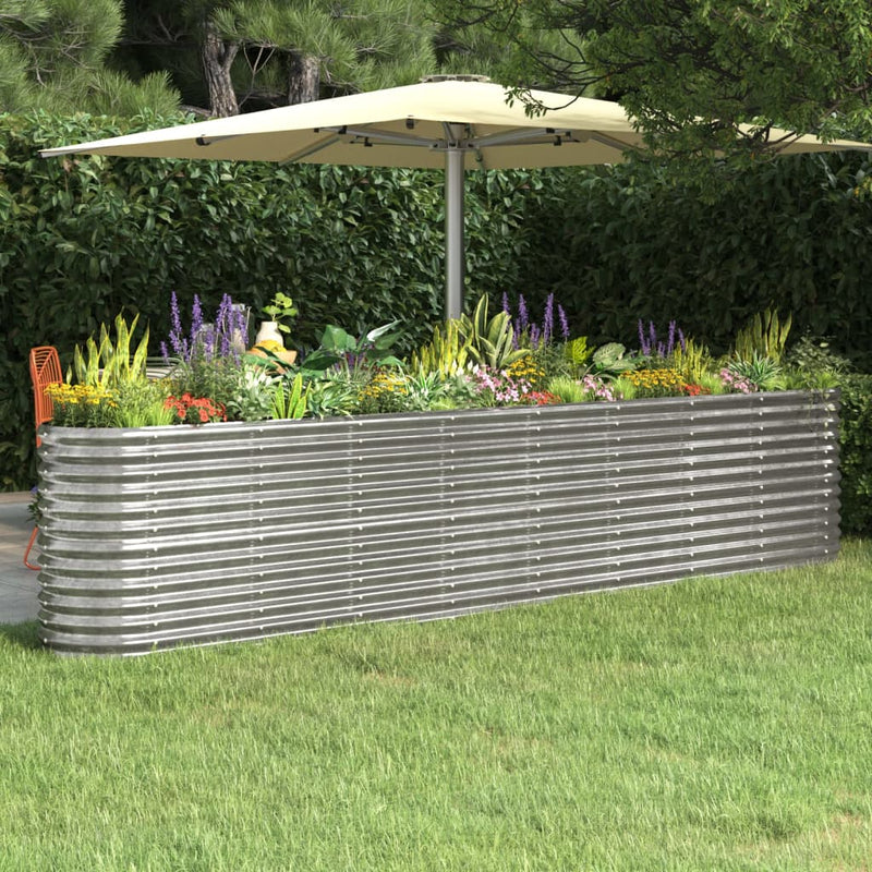 Vidaxl plantenbak 332x40x68 cm gegalvaniseerd staal zilverkleurig