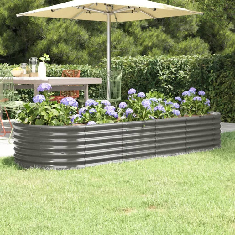 Vidaxl plantenbak 224x80x36 cm gegalvaniseerd staal grijs