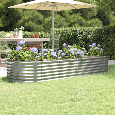 Vidaxl plantenbak 224x80x36 cm gegalvaniseerd staal zilverkleurig