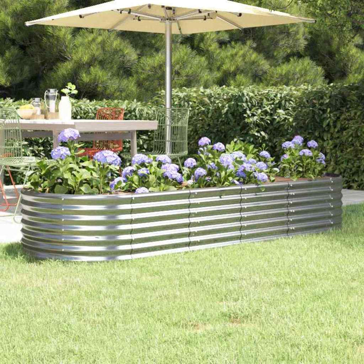 Vidaxl plantenbak 224x80x36 cm gegalvaniseerd staal zilverkleurig