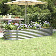 Vidaxl plantenbak 224x80x36 cm gegalvaniseerd staal zilverkleurig - afbeelding 1