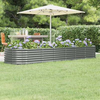 Vidaxl plantenbak 296x80x36 cm gegalvaniseerd staal grijs