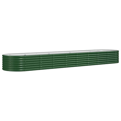 Vidaxl plantenbak 368x80x36 cm gegalvaniseerd staal groen