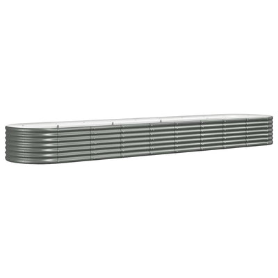 Vidaxl plantenbak 368x80x36 cm gegalvaniseerd staal grijs
