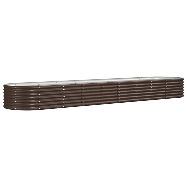Vidaxl plantenbak 368x80x36 cm gegalvaniseerd staal bruin