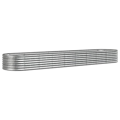 Vidaxl plantenbak 368x80x36 cm gegalvaniseerd staal zilverkleurig