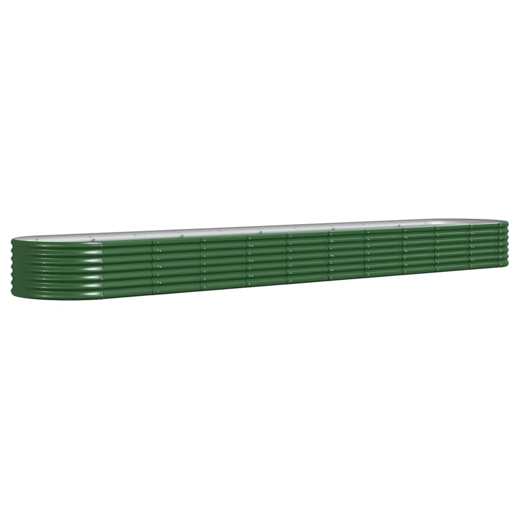 Vidaxl plantenbak 440x80x36 cm gegalvaniseerd staal groen