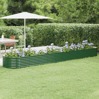 Vidaxl plantenbak 440x80x36 cm gegalvaniseerd staal groen