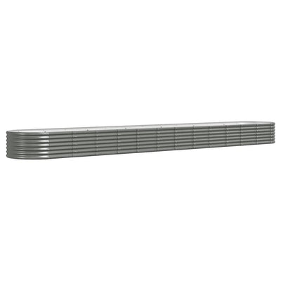 Vidaxl plantenbak 512x80x36 cm gegalvaniseerd staal grijs