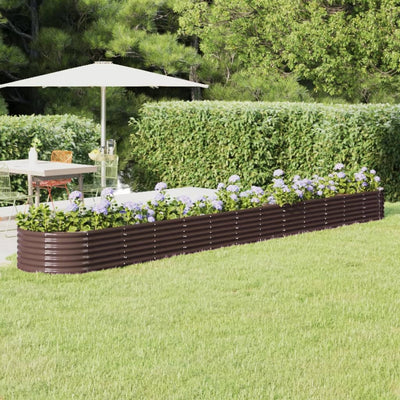 Vidaxl plantenbak 512x80x36 cm gegalvaniseerd staal bruin