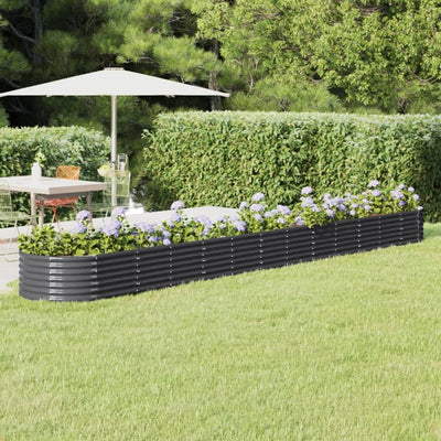 Vidaxl plantenbak 512x80x36 cm gegalvaniseerd staal antracietkleurig