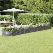 Vidaxl plantenbak 512x80x36 cm gegalvaniseerd staal antracietkleurig - afbeelding 1