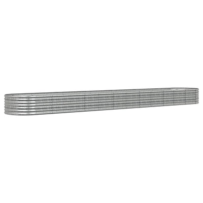 Vidaxl plantenbak 512x80x36 cm gegalvaniseerd staal zilverkleurig