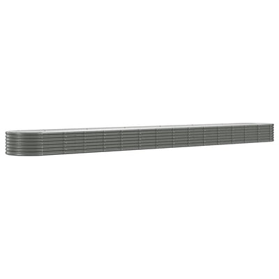 Vidaxl plantenbak 620x80x36 cm gegalvaniseerd staal grijs