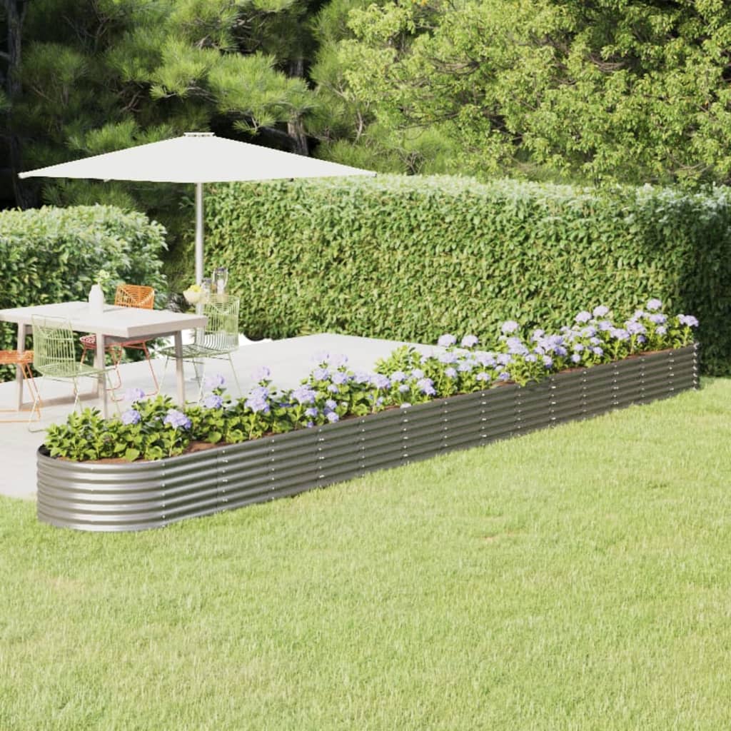 Vidaxl plantenbak 620x80x36 cm gegalvaniseerd staal zilverkleurig