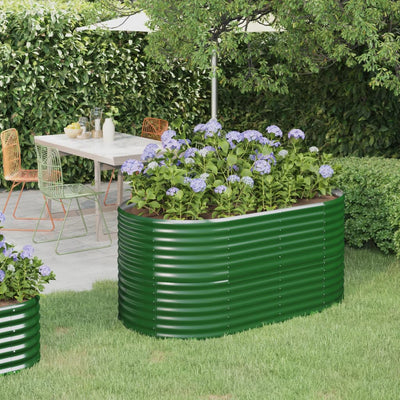 Vidaxl plantenbak 152x80x68 cm gegalvaniseerd staal groen