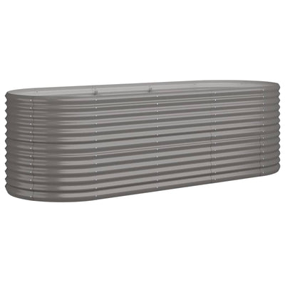 Vidaxl plantenbak 224x80x68 cm gegalvaniseerd staal grijs